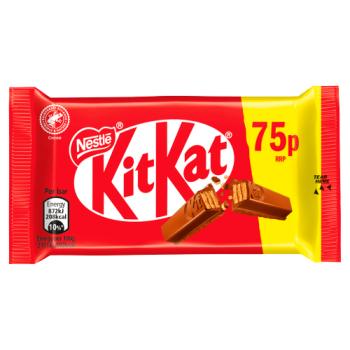KitKat 4 Finger Milk Chocolate Bar 41.5g PMP 75p