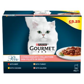 GOURMET Perle Connoisseur's Collection in Gravy Wet Cat Food 12x85g