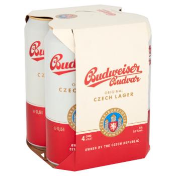 Budweiser Budvar Original Czech Lager 4 x 500ml