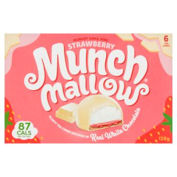 Munchmallow 6 Strawberry Tea Cakes 128g