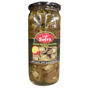 Sofra Sliced Green Jalapeno in Brine 480g 