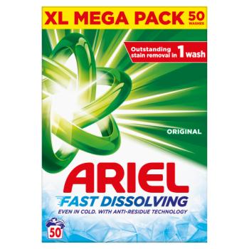 Ariel Fast Dissolving Washing Powder 3KG, 50 Washes, Original