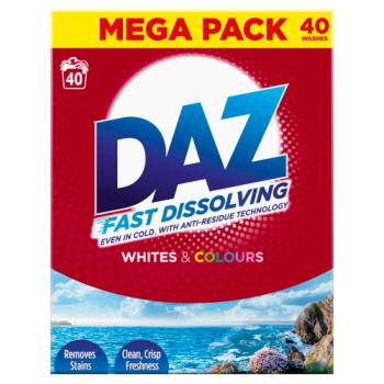 DAZ Washing Powder 2.4 kg 40 Washes, Whites & Colours