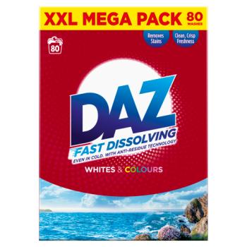 DAZ Washing Powder 4.8 kg 80 Washes, Whites & Colours