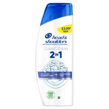 Head & Shoulders Classic Clean 2in1 Anti Dandruff Shampoo 250ml, Refreshing Clean Scent