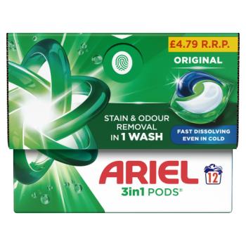 Ariel 3in1 PODS®, Washing Liquid Capsules 12 Washes
