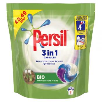 Persil 3in1 Bio Washing Capsules 8 wash, 216g