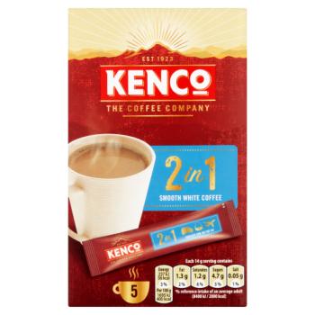 Kenco 2 in 1 Smooth White Instant Coffee Sachets x5