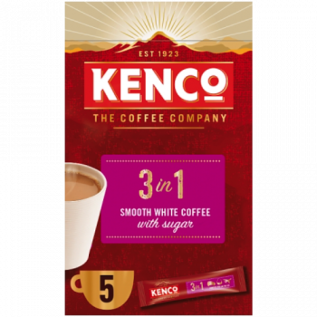 Kenco 3 in 1 Smooth White Instant Coffee with Sugar Sachets x5 