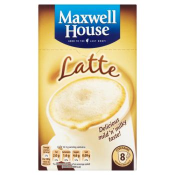 Maxwell House Classic Roast Latte Instant Coffee Sachets x8