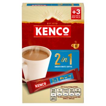 Kenco 2 In 1 Smooth White Coffee 8 x 12.4 (99.2g)
