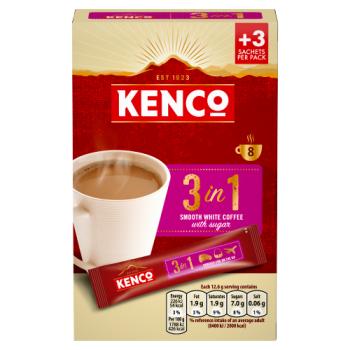 Kenco 3 in 1 Smooth White Coffee with Sugar 8 x 12.6g (100.8g)