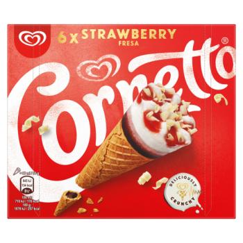 Cornetto Ice Cream Cone Strawberry 6 x 90ml 