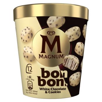 Magnum Bon Bon Ice Cream Frozen Snack White Chocolate & Cookies 12 x 17ml (204ml) 