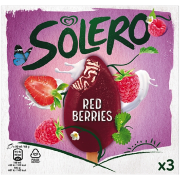 Solero Ice Cream Red Berries 3 x 90ml