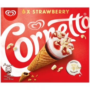 Cornetto Strawberry Ice cream cone 6 x 90ml