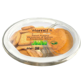 Harriet's Garden Sweet Pepper Houmous & Italian Focaccine Bites 60g 