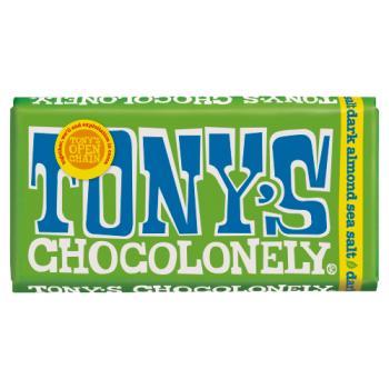 Tony's Chocolonely Fairtrade Dark Chocolate Almond Sea Salt 51% 180g
