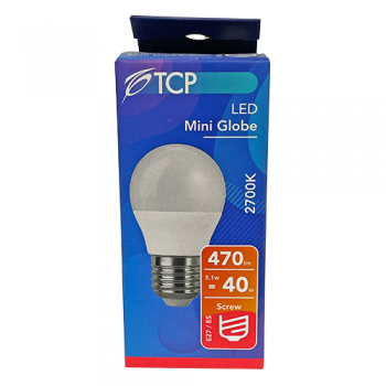 TCP LED Mini Globe E27 ES 40W Bulb 1pk 