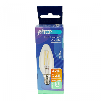 TCP LED Candle E14 SES 40W Bulb 1pk 