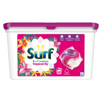 Surf  Washing Capsules Tropical Lily 3 in 1 capsules 50 washes 