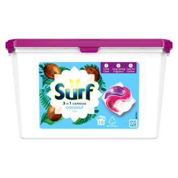 Surf  Washing Capsules Coconut Bliss 3 in 1 capsules 18 washes 