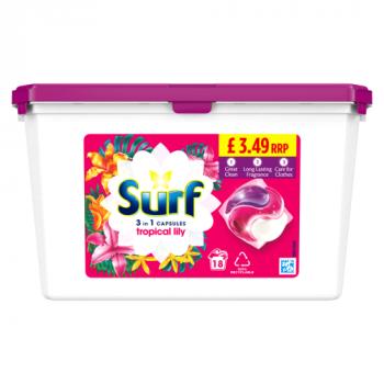Surf  Washing Capsules Tropical Lily 18 Wash 