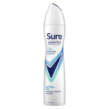 Sure Nonstop Protection Anti-Perspirant Aerosol Cotton Dry 250ml 