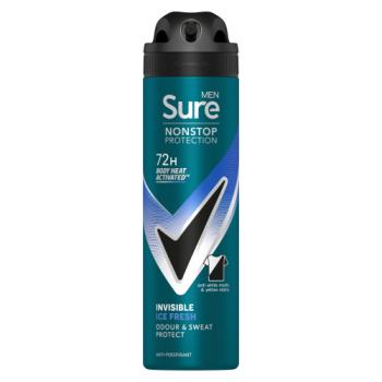 Sure Men Nonstop Protection Anti-Perspirant Aerosol Invisible Ice Fresh 150ml 