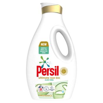 Persil  Laundry Washing Liquid Detergent Ultimate Non Bio Aloe Vera 51 Wash 1.377L
