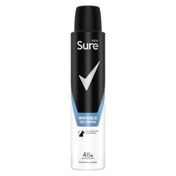 Sure Men  Anti-Perspirant Aerosol Invisible Ice Fresh 200ml 