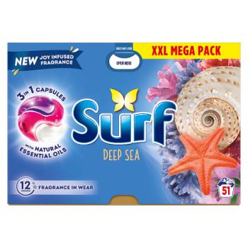 Surf 3 in 1 Deep Sea Laundry Washing Detergent Capsules 51 washes