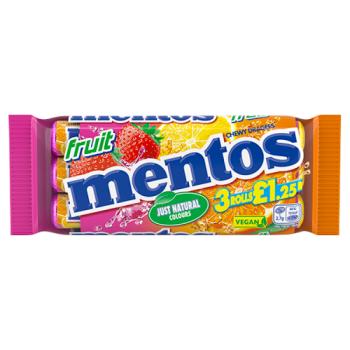 Mentos Fruit 3 Pack Pm 1.25