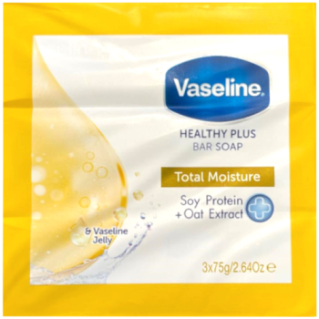 Vaseline Total Moisture Soy Protein + Oat Extract Bar Soap 3 x 75g 