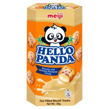 Meiji Hello Panda Biscuits with Caramel Flavour Filling 50g