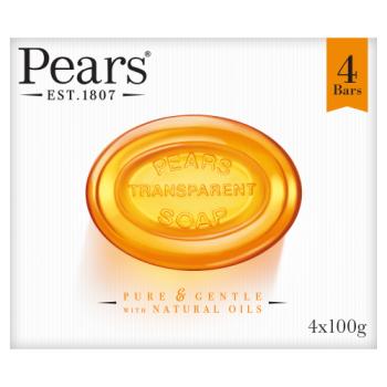 Pears Transparent Soap Bar with Natural Oils 4 x 100g