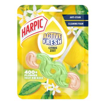 Harpic Active Fresh Citrus Zest Toilet Rim Block Single