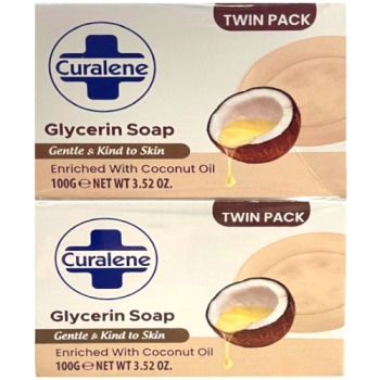 Curalene Glycerin Soap with Coconut Oil Twin Pack 2 x 100g 