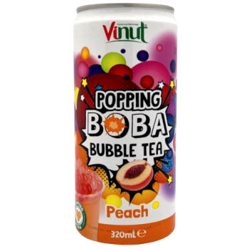 Vinut Popping Boba Peach Bubble Tea 320ml 