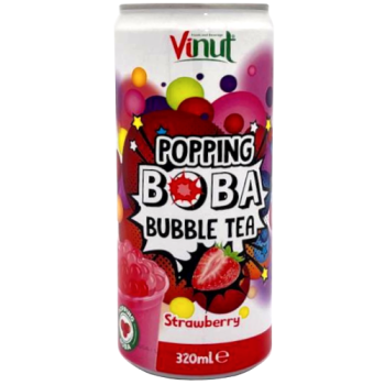 Vinut Popping Boba Strawberry Bubble Tea 320ml 