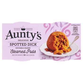 Aunty's Delicious Spotted Dick Sultana & Raisin Steamed Puds 2 x 95g