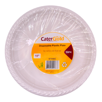 Cater Gold Disposable Plastic Plate 50pk 